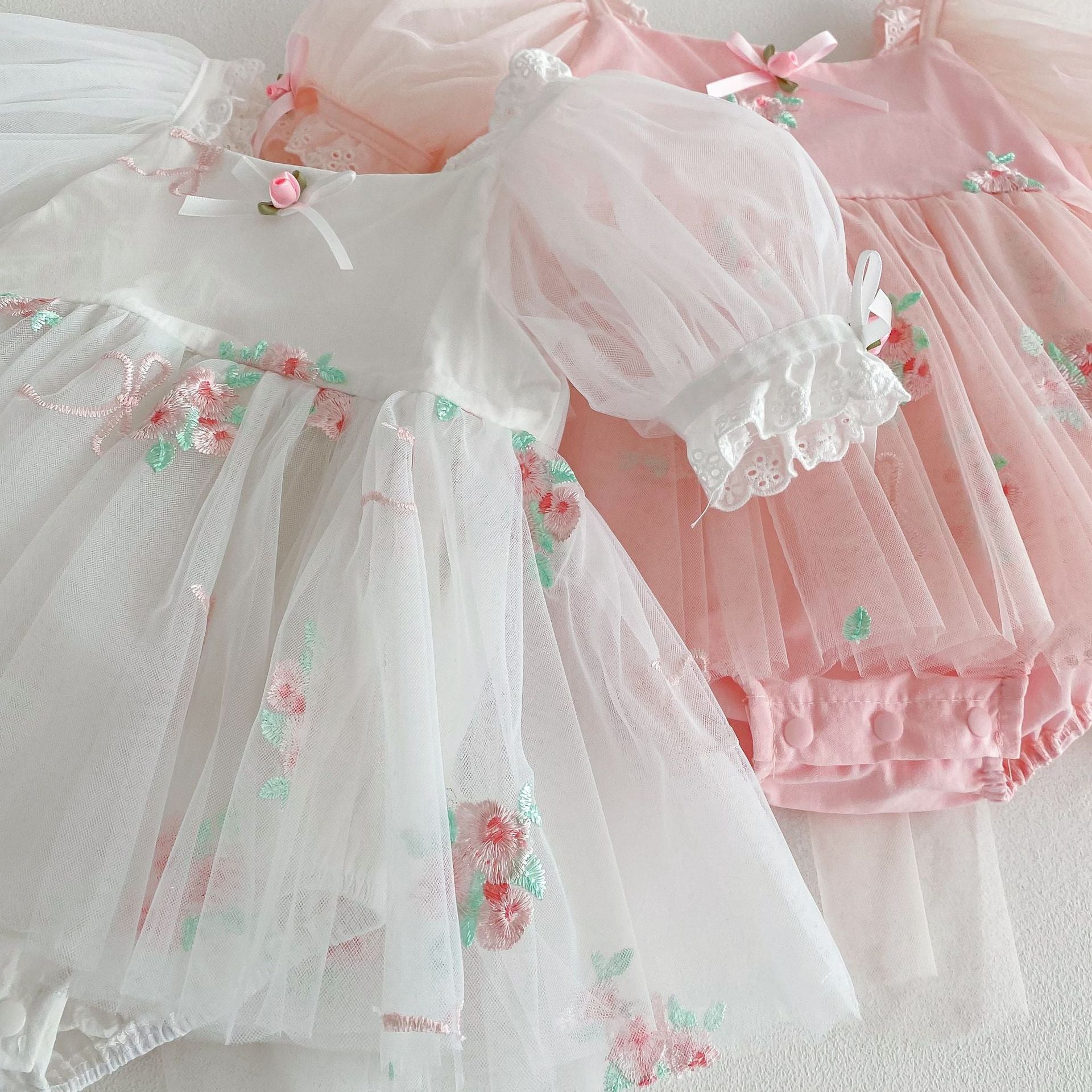 Vestido Infantil Tule Florzinhas