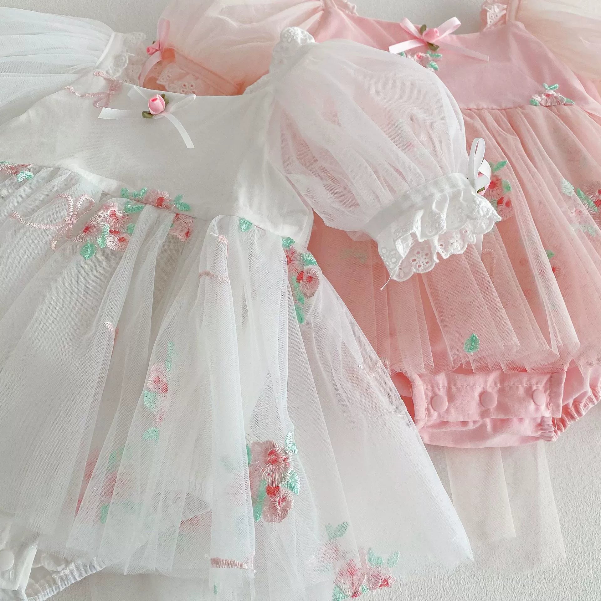 Vestido Infantil Tule Florzinhas