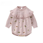 Body Infantil de Tricô Florzinhas