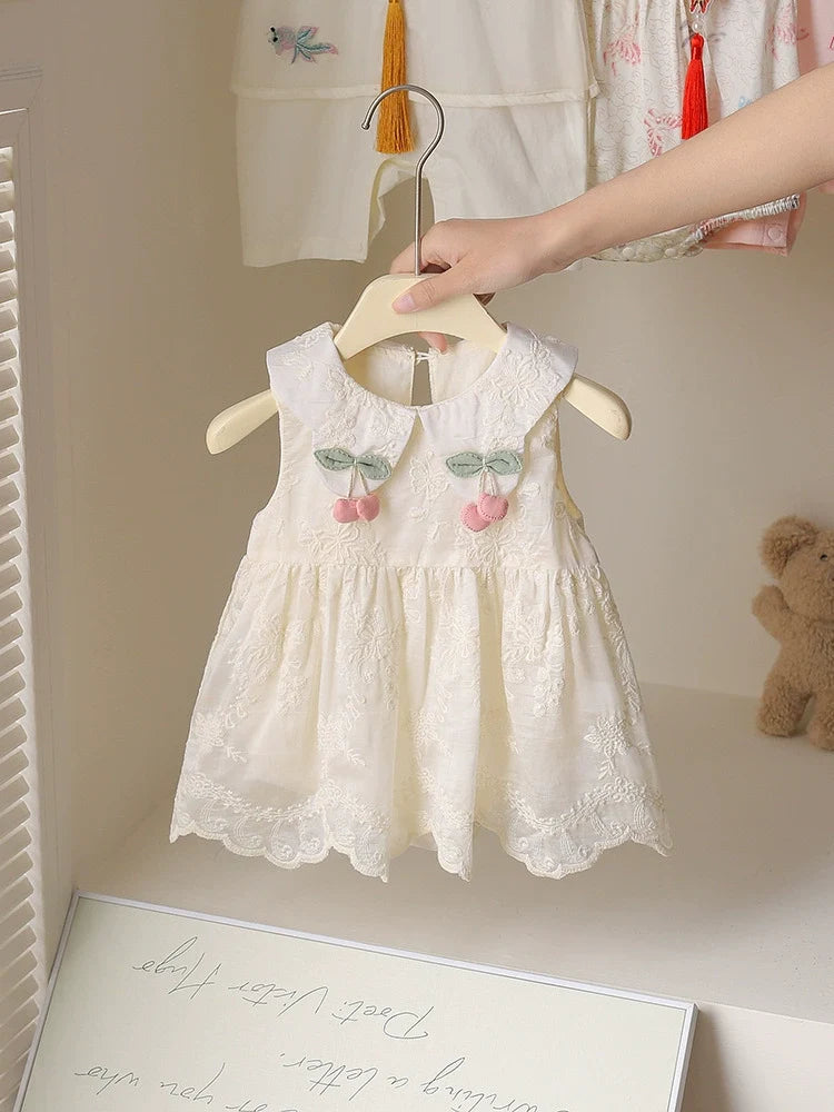Vestido Infantil Verão Cerejinhas