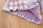 Vestido Infantil Roxo De Tricô Coelhinho