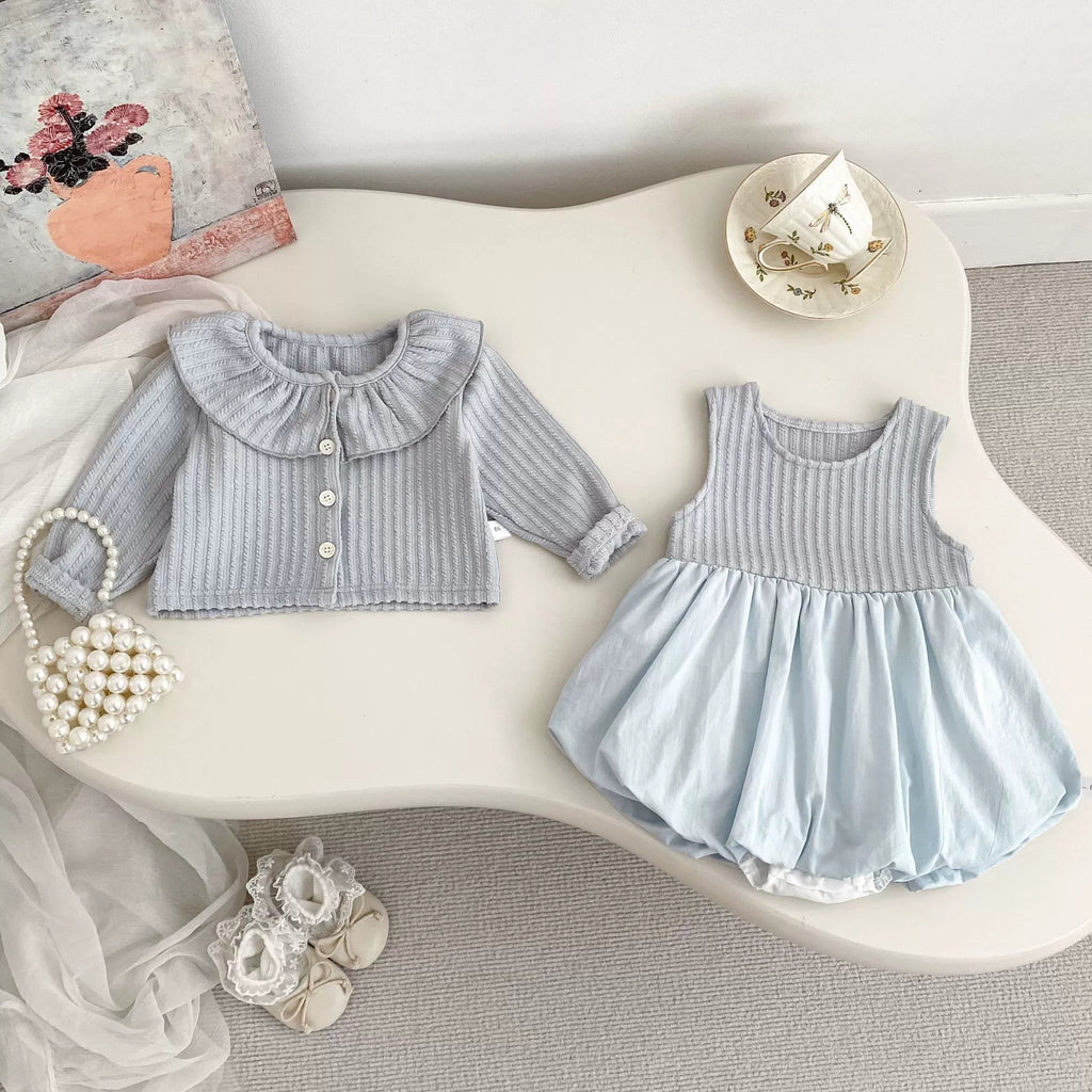 Conjunto Infantil Feminino Casaquinho + Vestido Balone