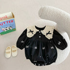 Body/ Vestido Infantil Preto Lacinhos