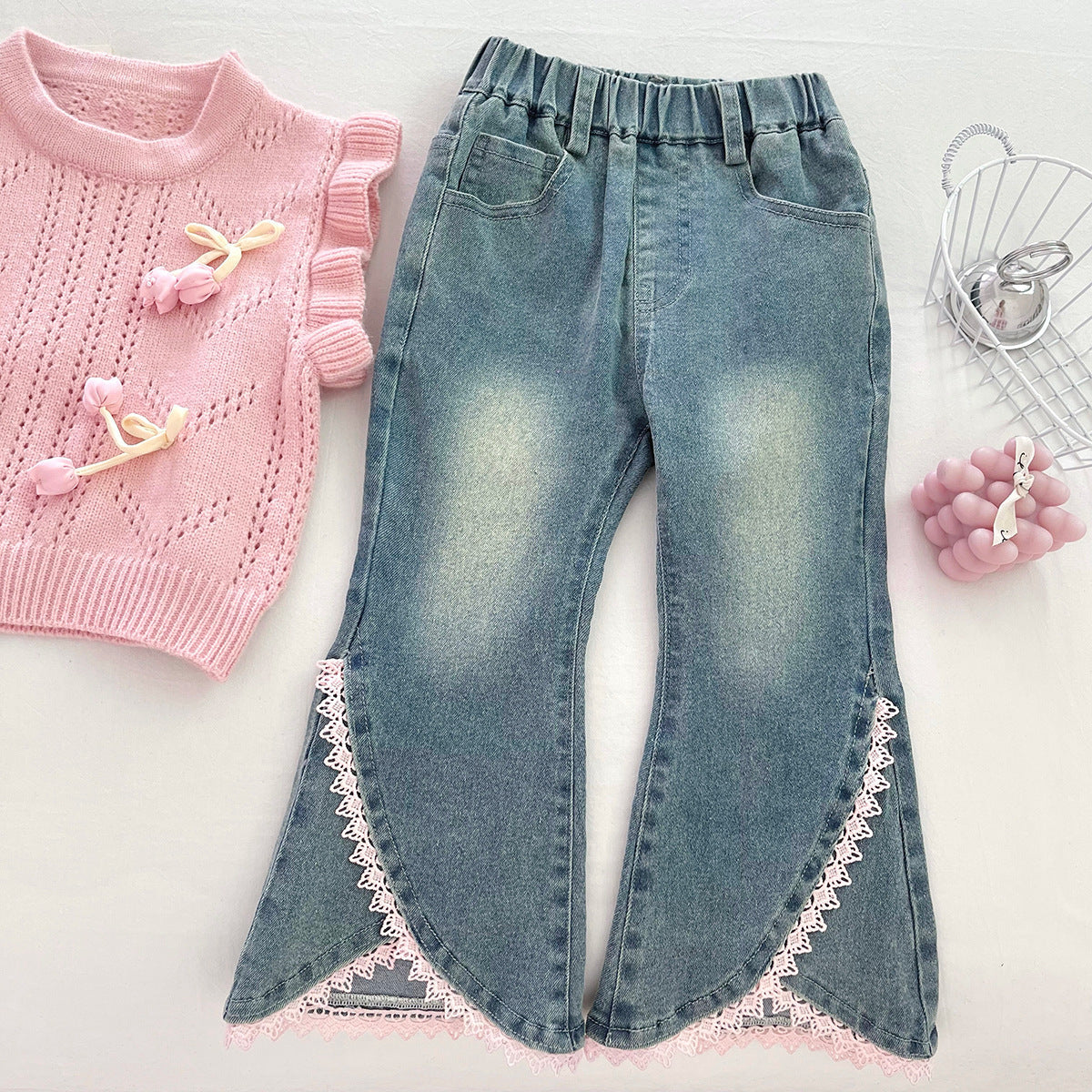 Conjunto Infantil Lacinhos e Jeans