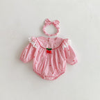 Body/ Vestido Infantil Rosa Cerejinhas