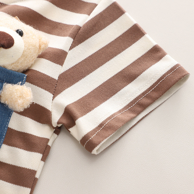 Conjunto Infantil Verão Lístras Ursinho