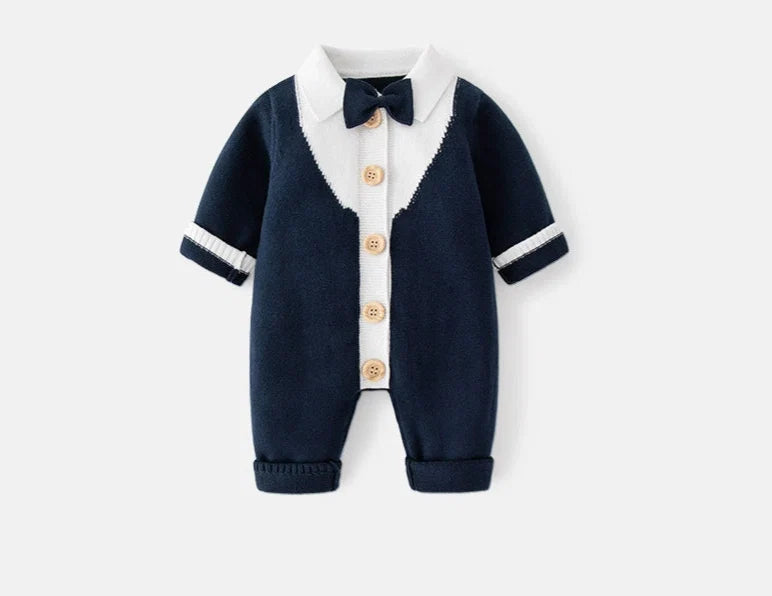 Macacão Infantil Tricô Gravatinha