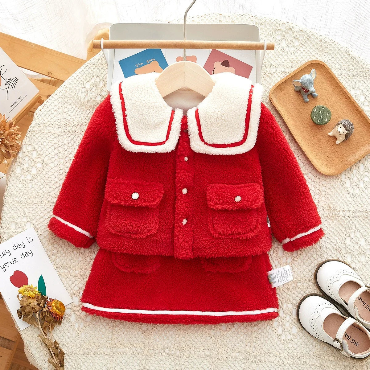 Conjunto Infantil Feminino Vermelho Plush