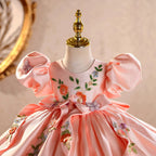 Vestido de Festa Infantil Laço e Flores