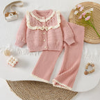 Conjunto Infantil Feminino de Tricô Inverno