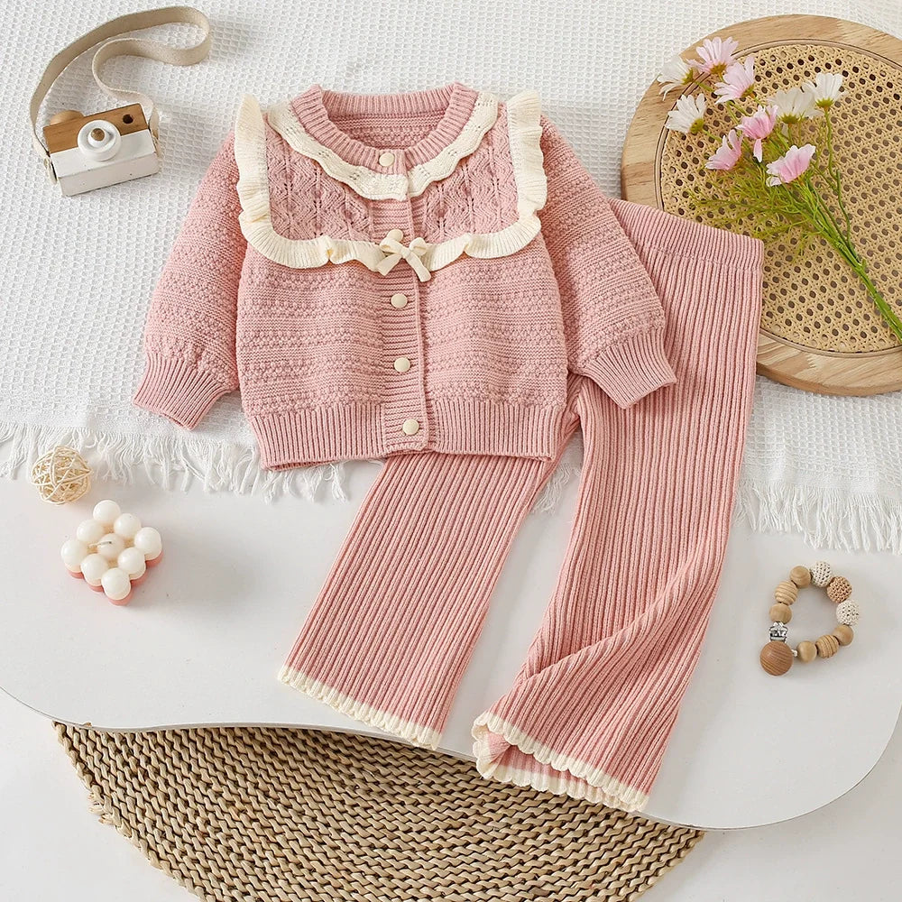 Conjunto Infantil Feminino de Tricô Inverno