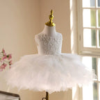 Vestido Infantil de Festa Branco Brilhante