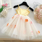 Vestido Infantil Tule com Flores