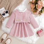 Conjunto Infantil Feminino Tweed Rosa