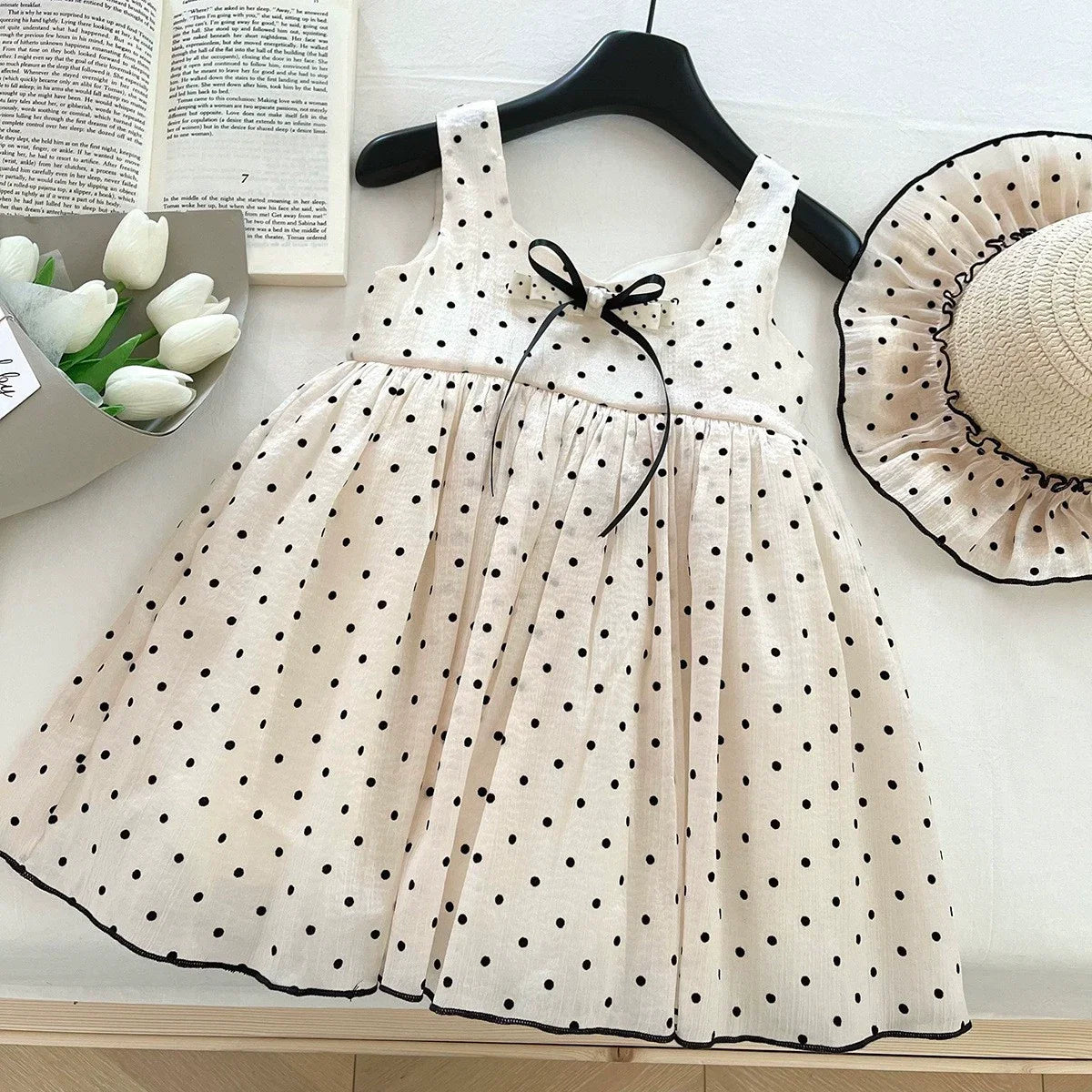 Vestido Infantil Poá Lacinho