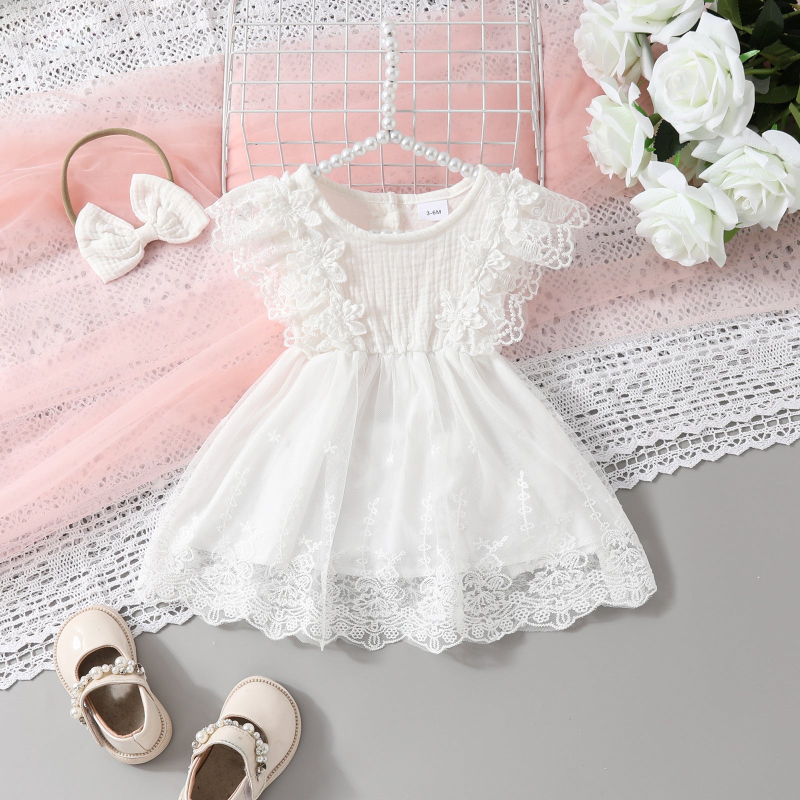 Body Infantil Renda Flores