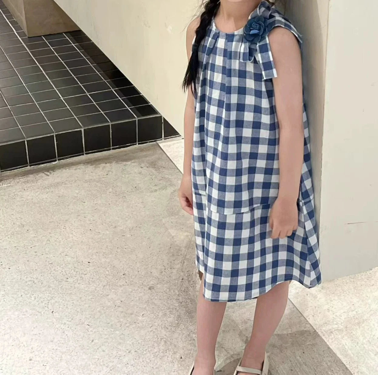 Vestido Infantil Xadrez Florzinha