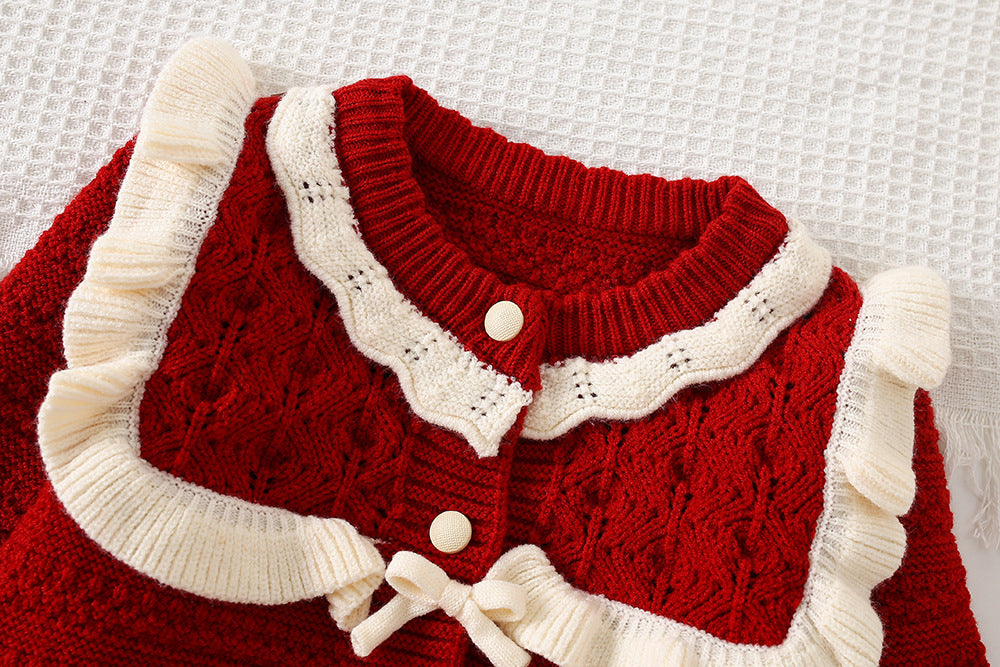 Conjunto Infantil Feminino de Tricô Inverno