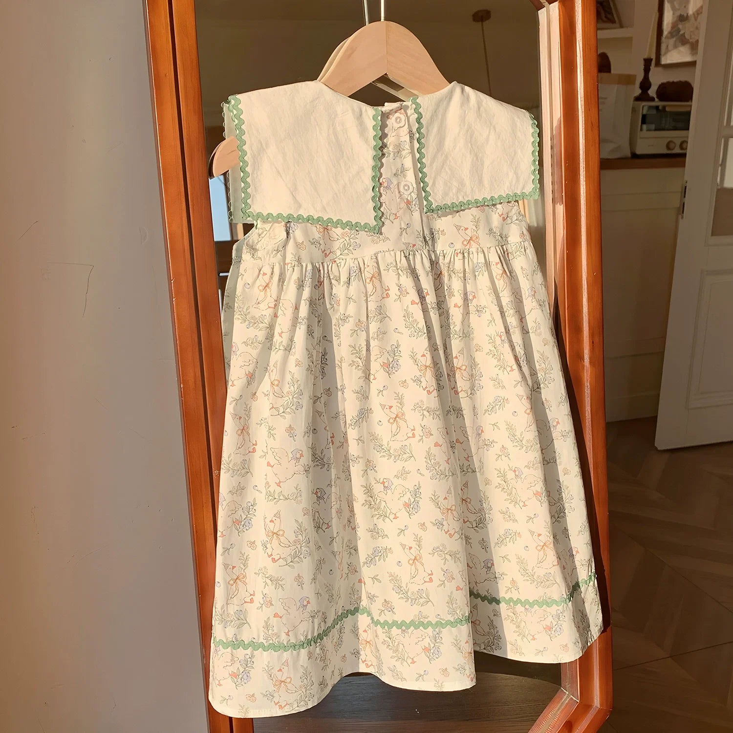 Vestido Infantil Bordado Patinhos Florzinhas