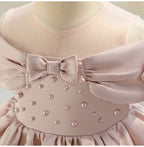 Vestido de Festa Delicado Pérolas Lacinho