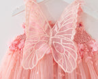 Vestido de Tule Com Flores e Asinha