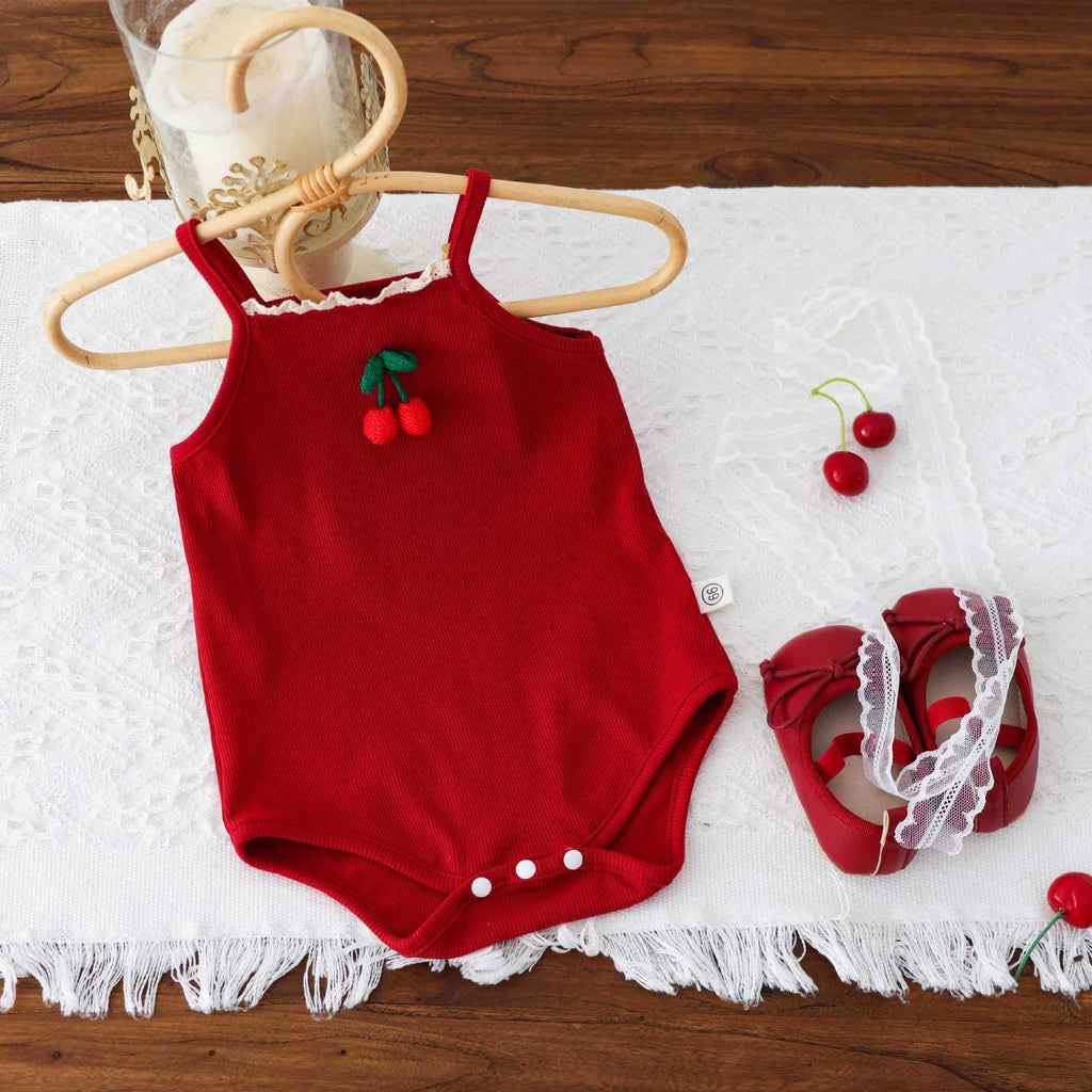 Body Infantil Vermelho Cerejinha