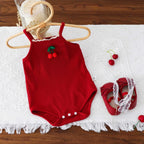 Body Infantil Vermelho Cerejinha