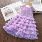 Vestido Infantil Florzinhas Camadas De Tule