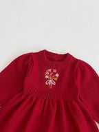 Vestido Infantil de Tricô com Florzinha