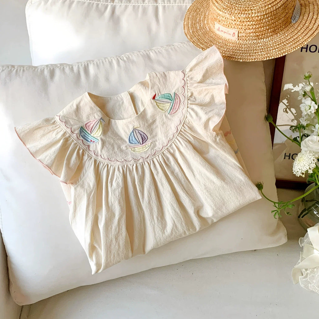 Vestido Infantil Verão Barquinhos