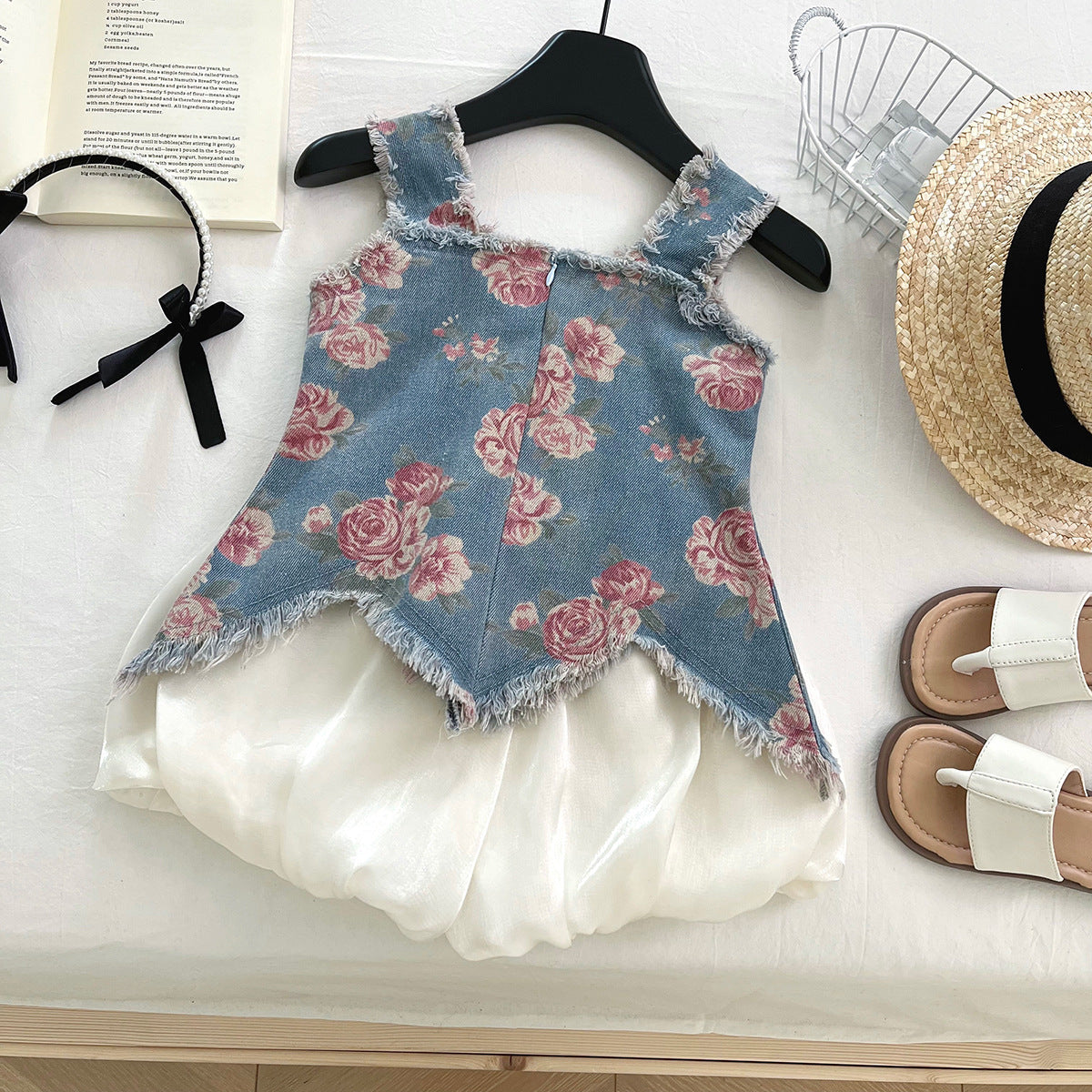 Vestido Infantil Jeans Floral
