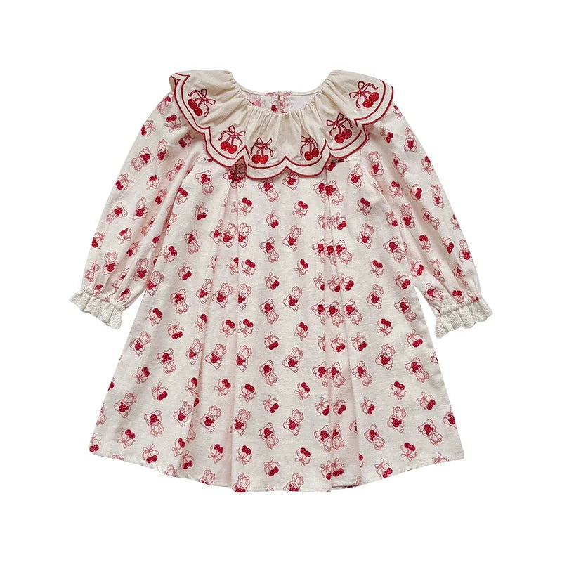 Vestido Infantil Laço Cerejinhas