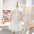Conjunto Infantil Feminino Rendado Lacinhos