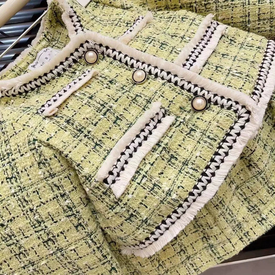 Conjunto Infantil Feminino Tweed Botões