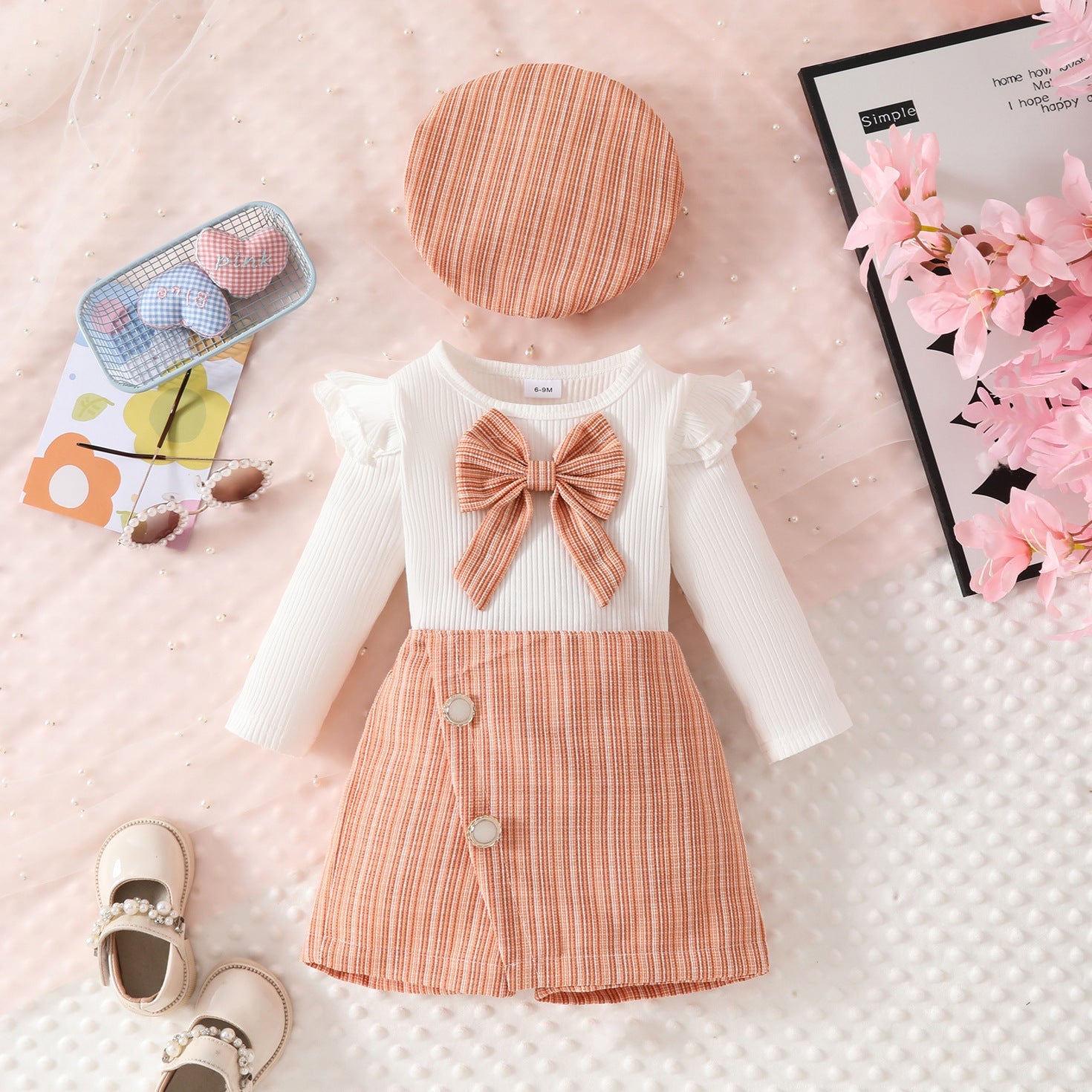 Conjunto Infantil Feminino Tweed Lacinho