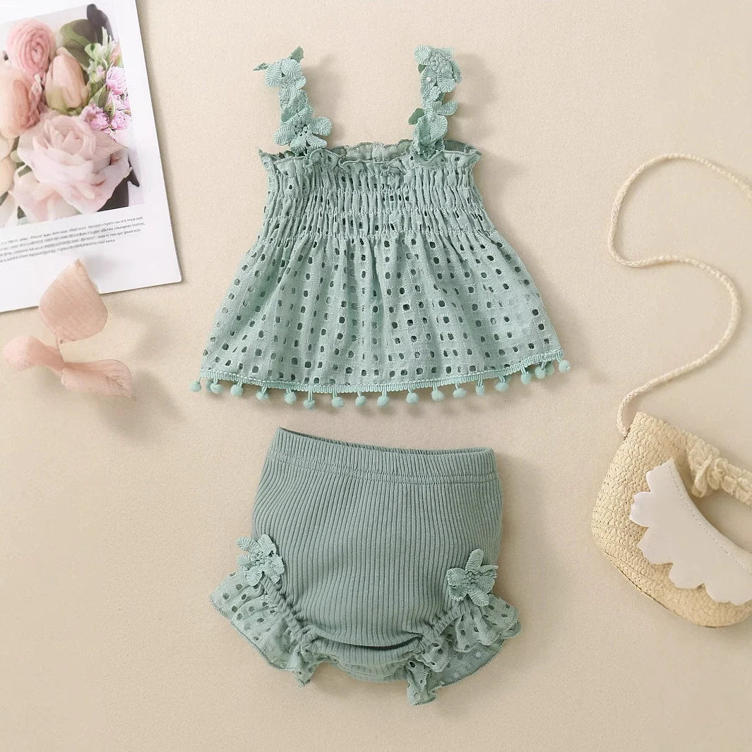 Conjunto Infantil Feminino Verão Rendinha