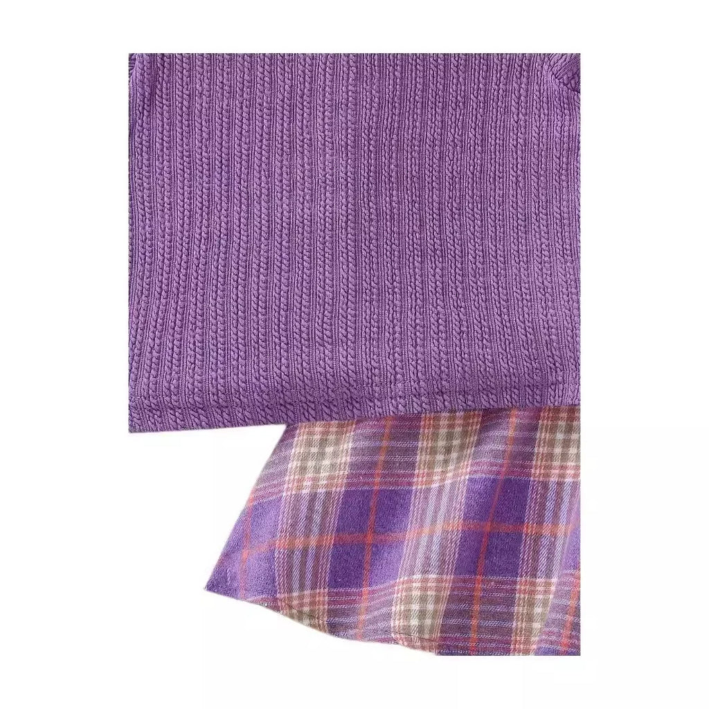 Conjunto Infantil Roxo Xadrez