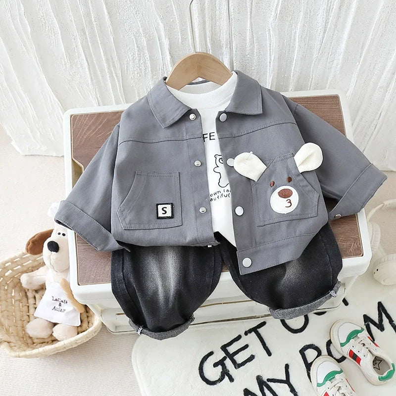 Conjunto Infantil Masculino Jeans Cachorrinho