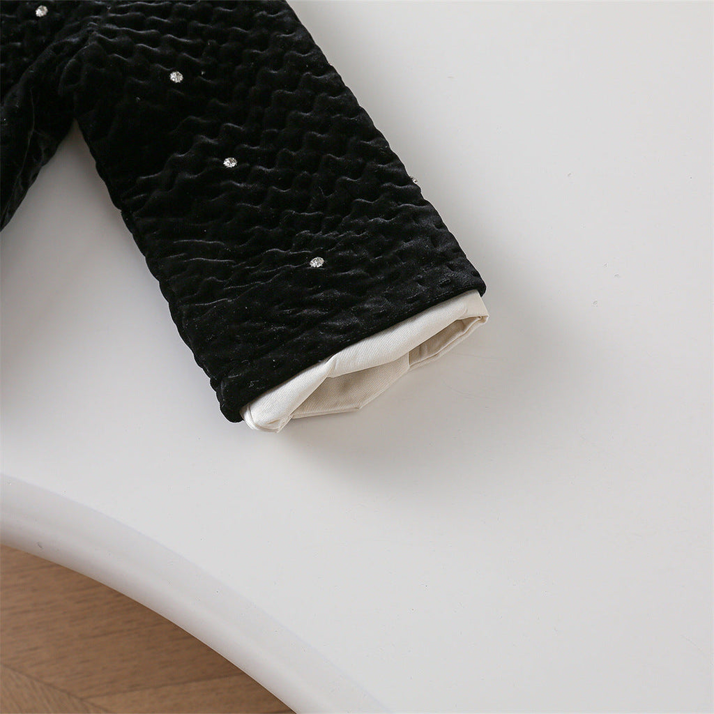 Conjunto Infantil Feminino Preto Pérolas