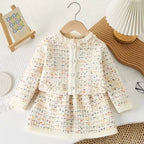 Conjunto Infantil Feminino Tricô Bolinhas Coloridas