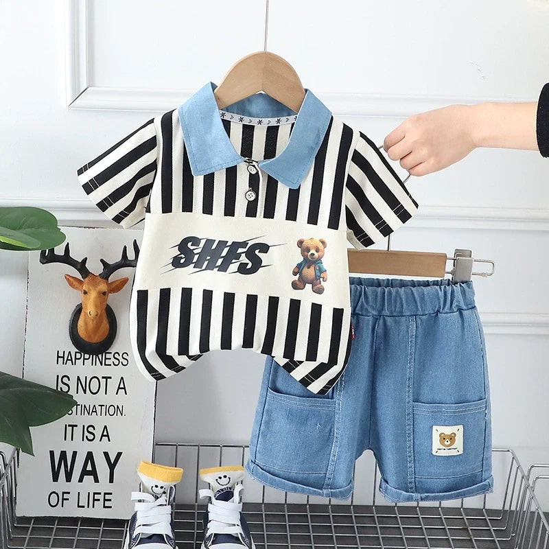 Conjunto Infantil Masculino Lístras Ursinho