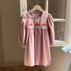 Vestido Infantil Manga Longa Cerejinhas