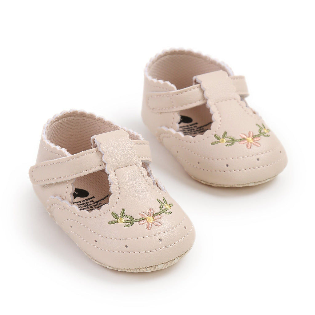 Sapato Infantil Feminino Bordado Florzinhas