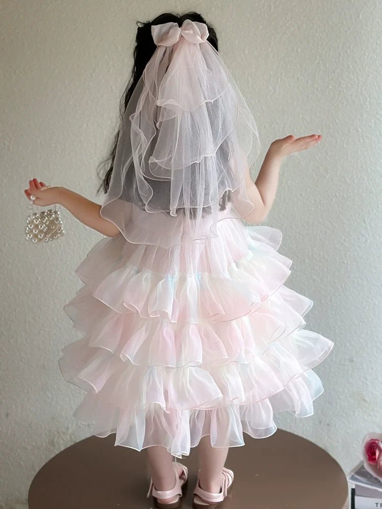 Vestido Infantil Tule Brilhante