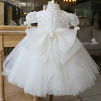 Vestido Infantil Branco Lantejoulas e Tule