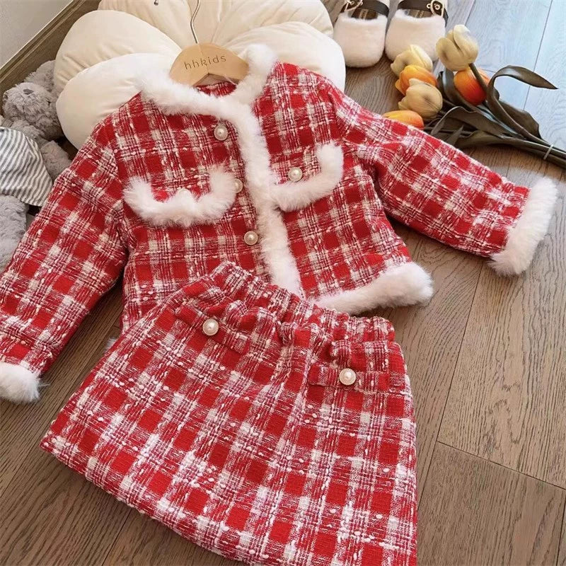 Conjunto Infantil Feminino Botões e Pelinhos