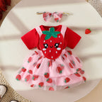 Conjunto Infantil Jardineira Margaridas/ Moranguinhos