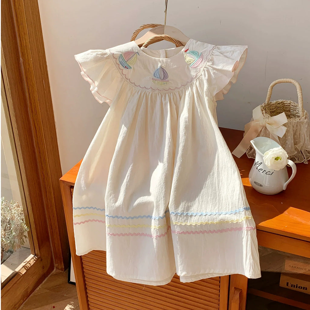 Vestido Infantil Verão Barquinhos