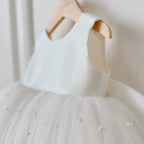 Vestido Infantil de Festa Pérolas  Laço