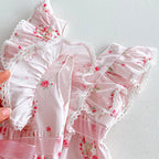Vestido Infantil Ursinhos e Flores